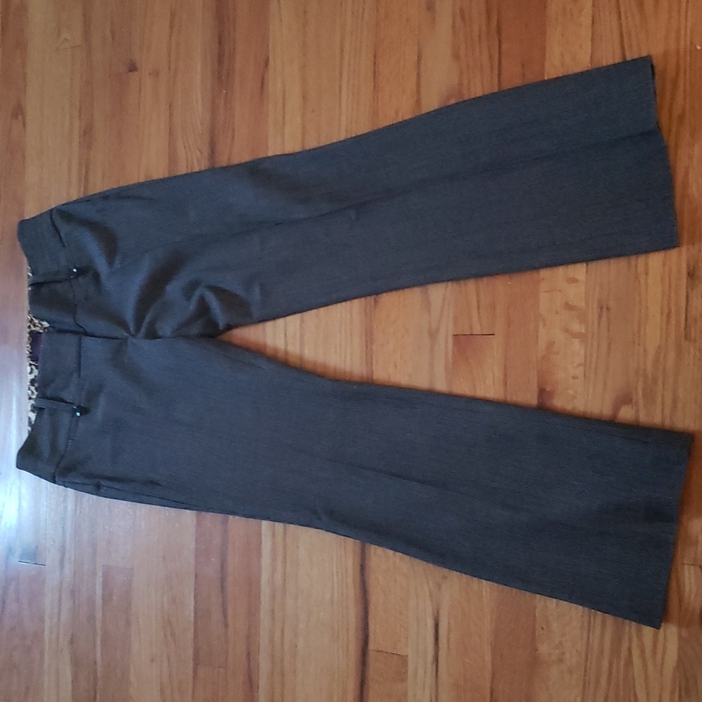 Heart Crush brown sz 9  bootcut slacks w/ button accent double clasp zipper